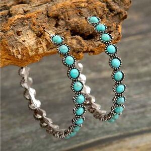 Turquoise Hoops